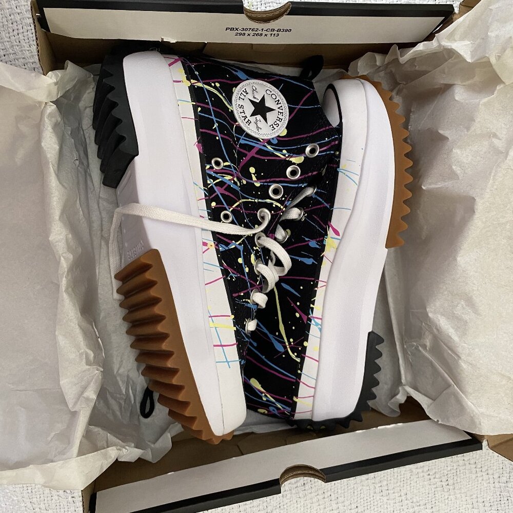 Converse Run Star Hike Hi - Black/Paint Splatter 8.5